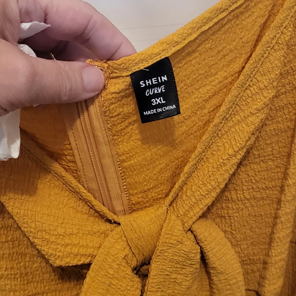 Shein Curve Mustard Yellow Dress - Picture 1 of 2